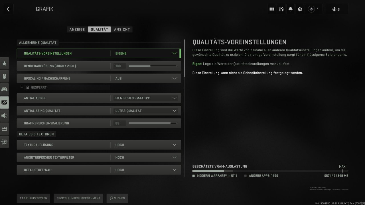 [03/11/2022] Call of Duty: MW2 (2022) - Grafikmenü - Qualität. (1)