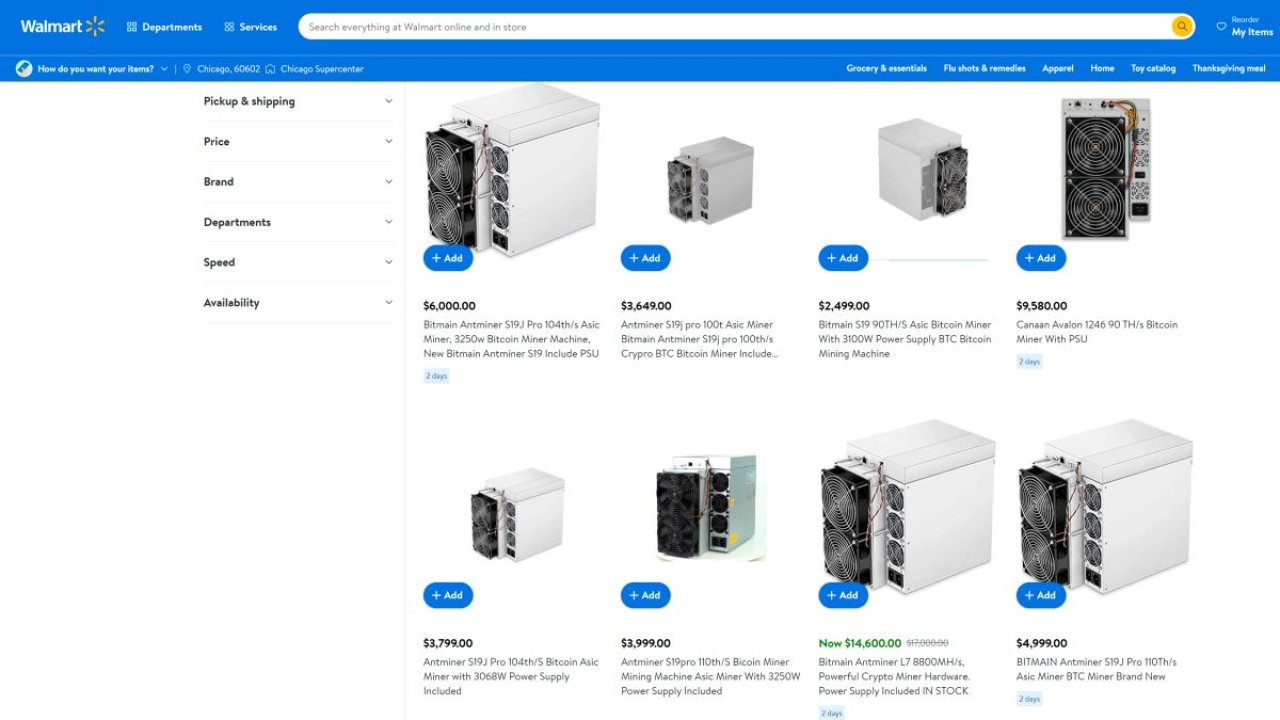 [06/11/2022] Kryptowährung schürfen mit Walmart: Drittanbieter verkaufen Mining Machines immer günstiger (1)