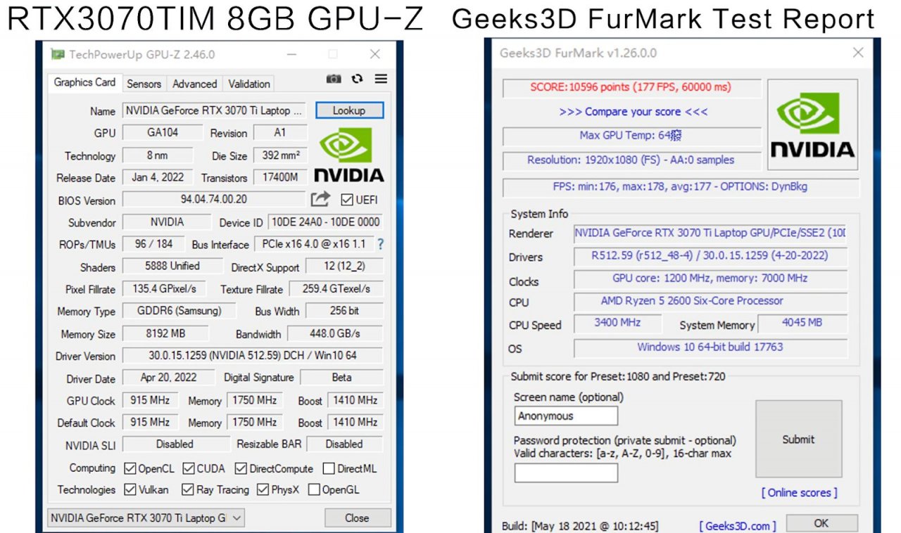 [11/11/2022] RTX 3070 Ti Mobile