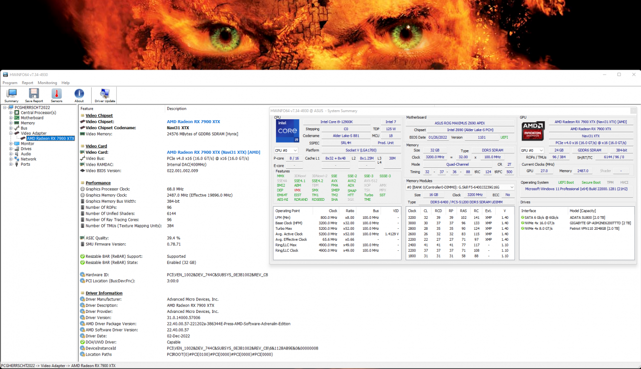 [10/12/2022] AMD Radeon RX 7900 XTX: HWInfo Overview