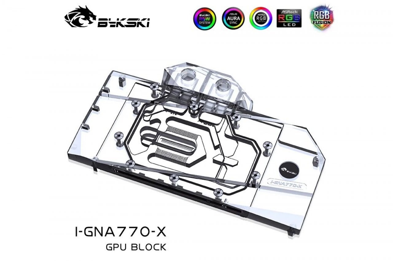 [20/12/2022] Intel Arc A380 und A770: Auch Bykski bringt Fullcover-Wasserkühler auf den Markt