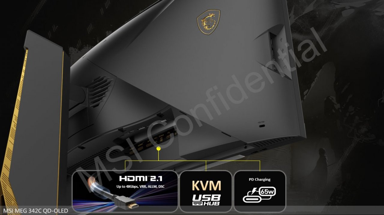 [14/12/2022] Es sind neue Spezifikationen zu MSIs MEG-342C-Gaming-Monitor mit QD-OLED-Panel durchgesickert. Unter anderem gehört HDMI 2.1 zur Ausstattung. (1)