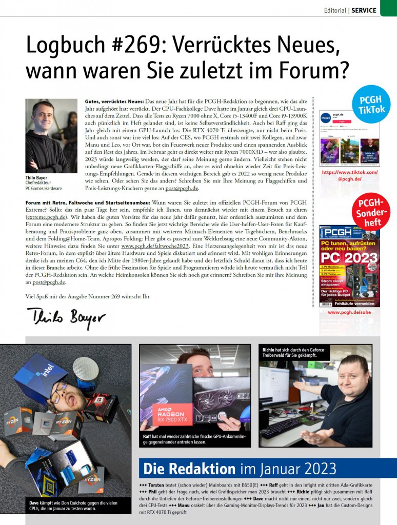 [25/01/2023] Sie möchten uns einen Leserbrief mit Anmerkungen oder Feedback zukommen lassen? Schreiben Sie uns unter post@pcgh.de oder im Feedback-Thread des jeweiligen Heftes!