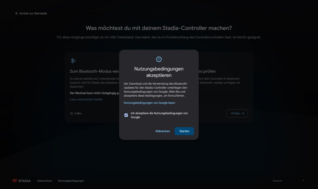 [18/01/2023] Stadia-Ende: So lässt sich der Controller auf Bluetooth umschalten