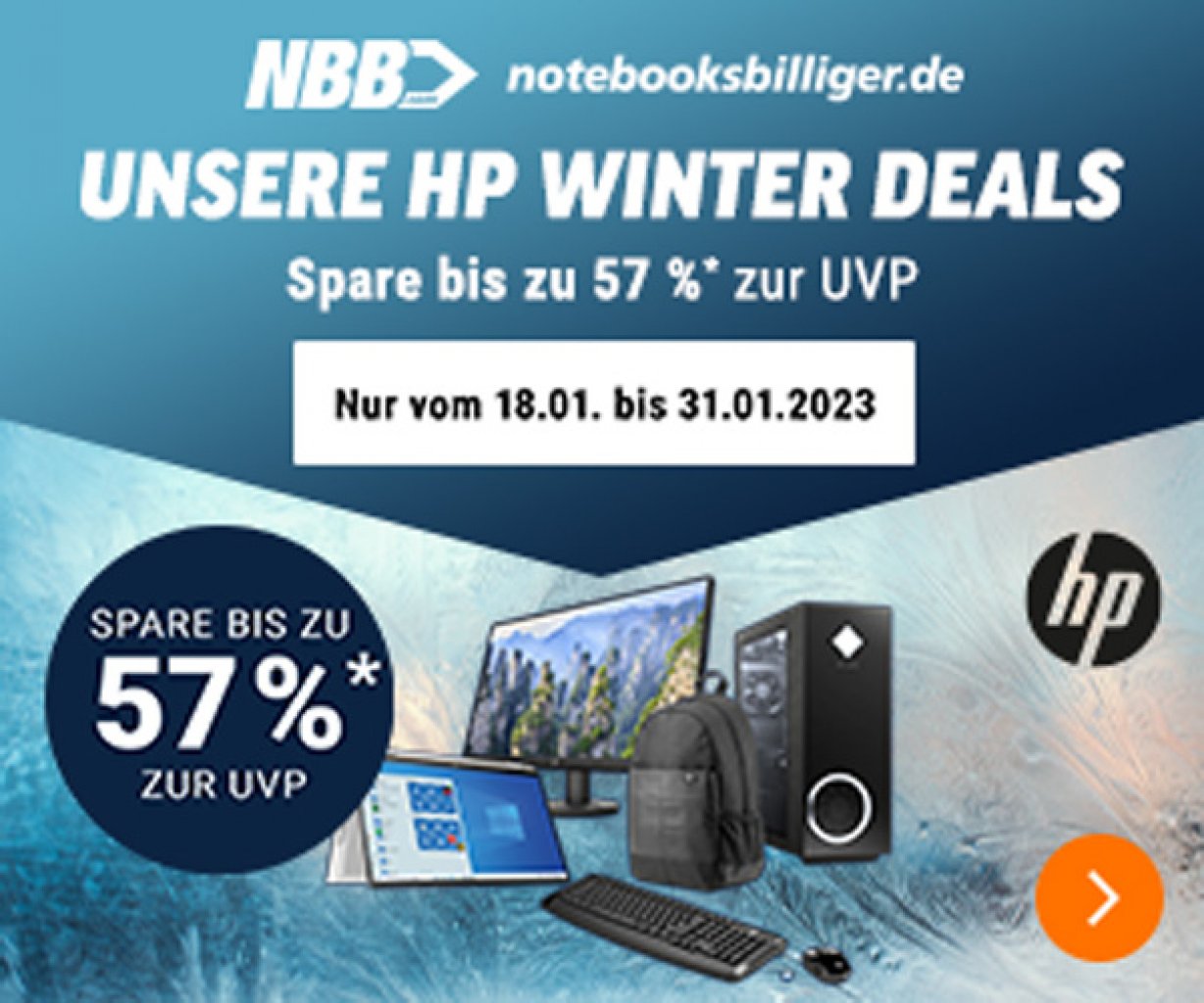 [18/01/2023] Bis zu 57% Rabatt in den HP Winter Deals bei NBB.