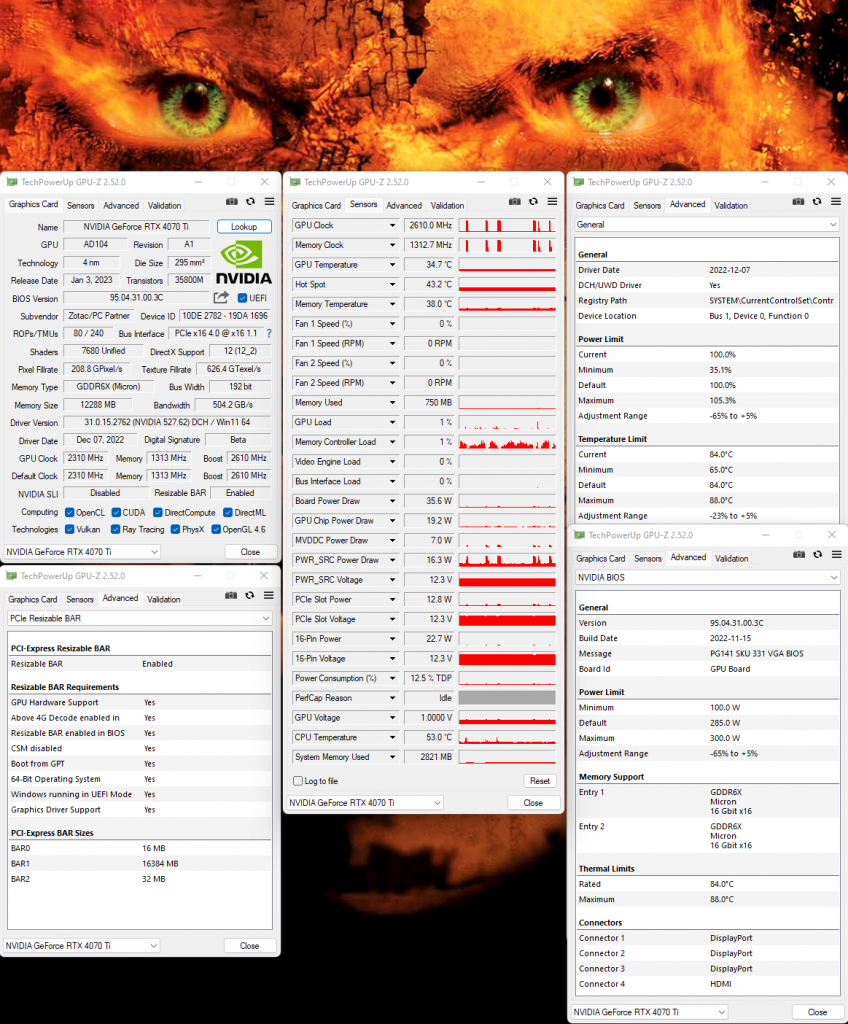 [03/01/2023] Nvidia Geforce RTX 4070 Ti: GPU-Z Overview