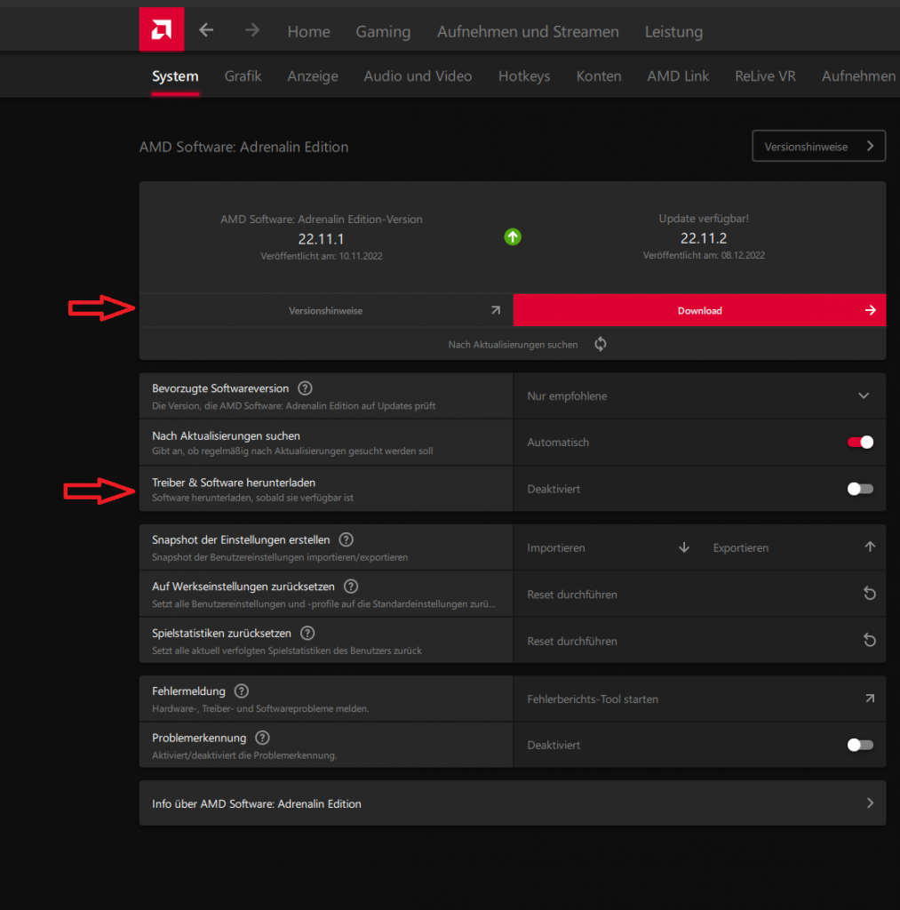 [14/01/2023] AMD Treiberupdates im Grafiktreiber konfigurieren