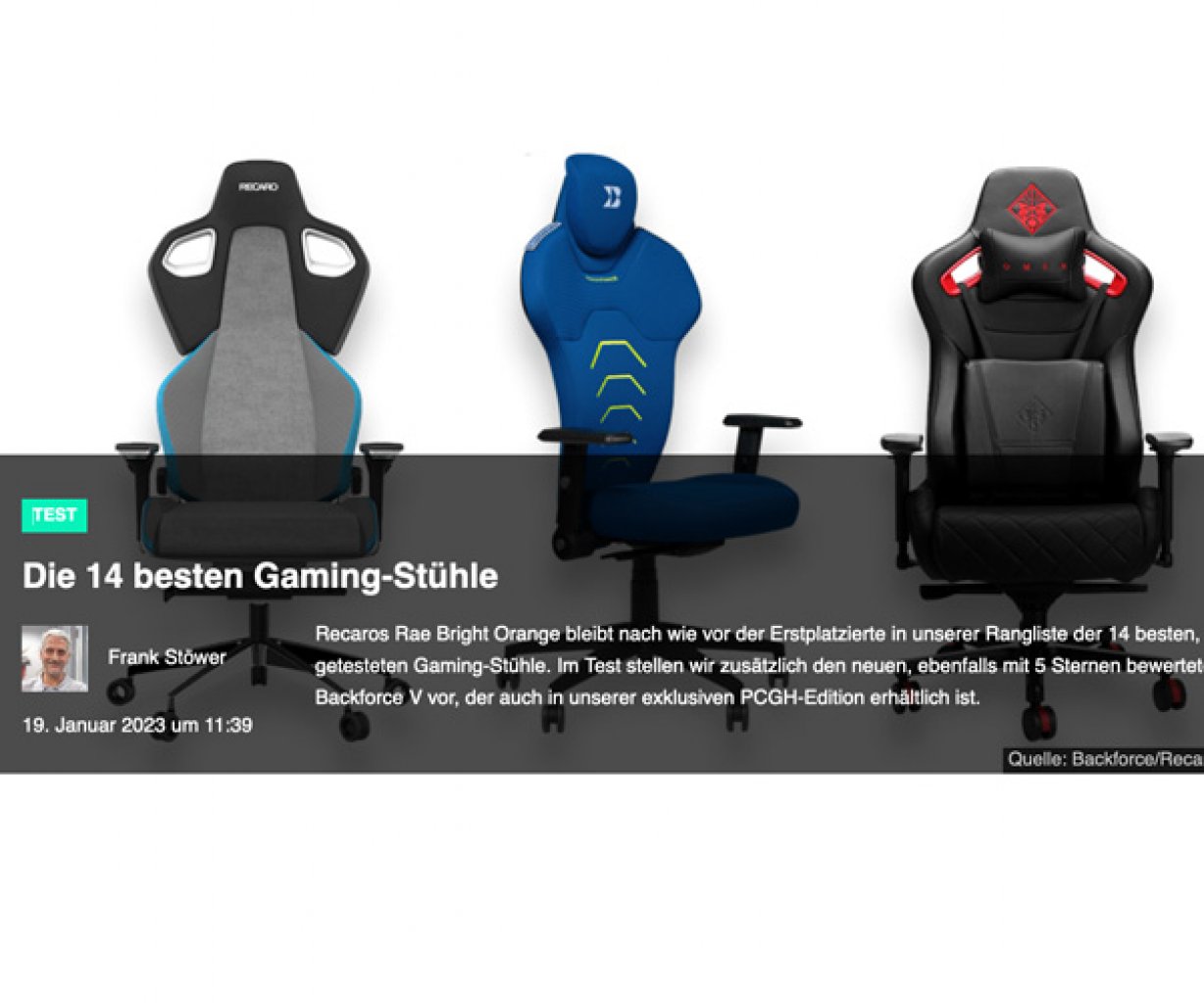 [22/02/2023] PCGH-Ratgeber: Die besten Gaming-Stühle