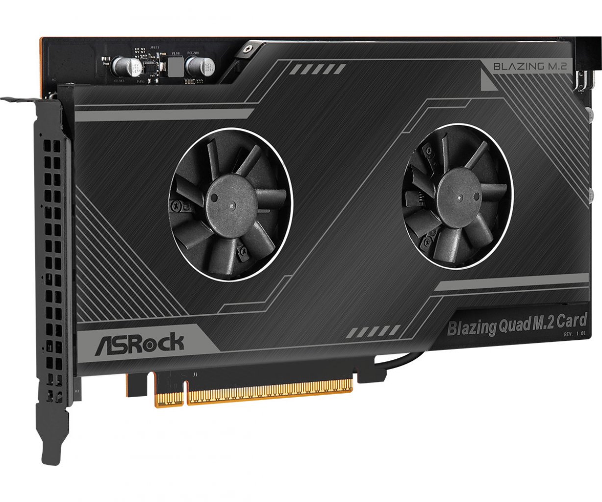[20/02/2023] Asrock hat eine neue Erweiterungskarte für vier SSDs, die die aktuelle PCI-E-5.0-Schnittstelle bedienen, im Angebot. (1)