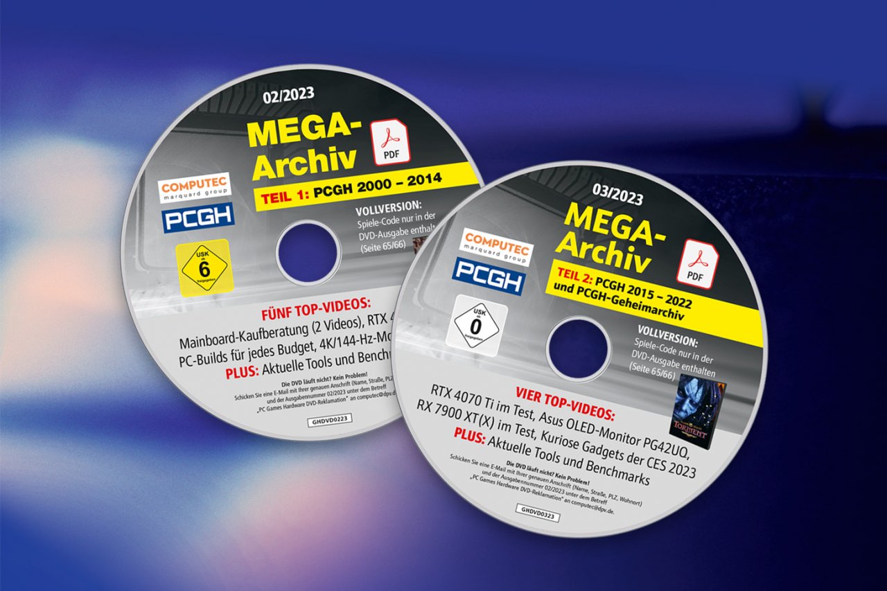 [17/02/2023] Sie wünschen sich mehr PC Games Hardware als PDF? Mehr als im PCGH-Mega-PDF-Archiv geht praktisch nicht: 22 Jahre PCGH mit über 46.000 Seiten jetzt als DVD-Bundle bestellbar! Dabei sind nicht nur die Hefte seit dem Jahr 2000 bis 2022, sondern auch spannende Geheimarchive!