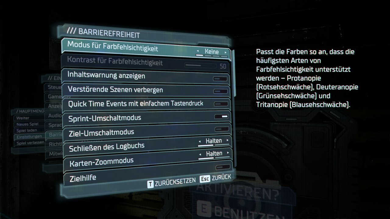Dead Space Remake - Menü - Barrierefreiheit (1)