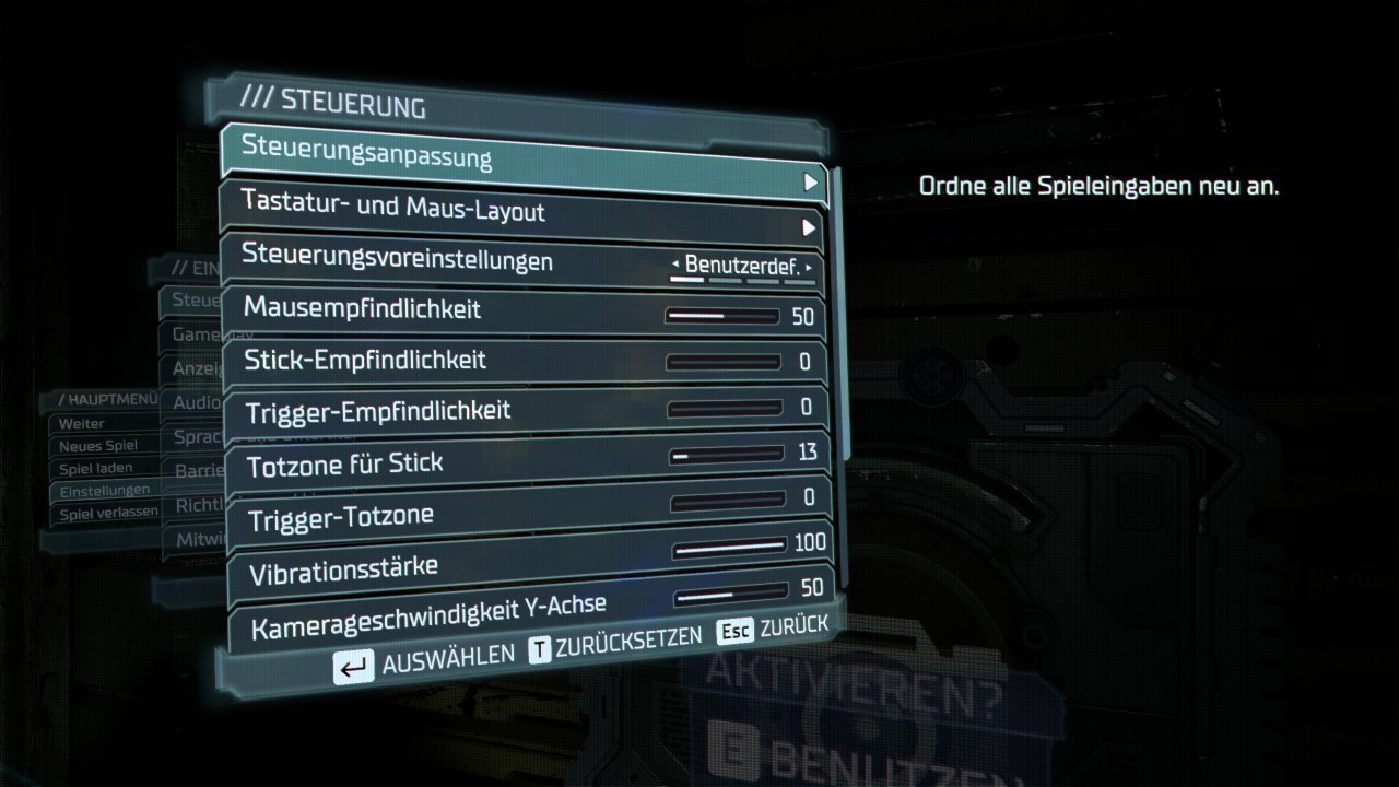 Dead Space Remake - Menü - Steuerung (1)