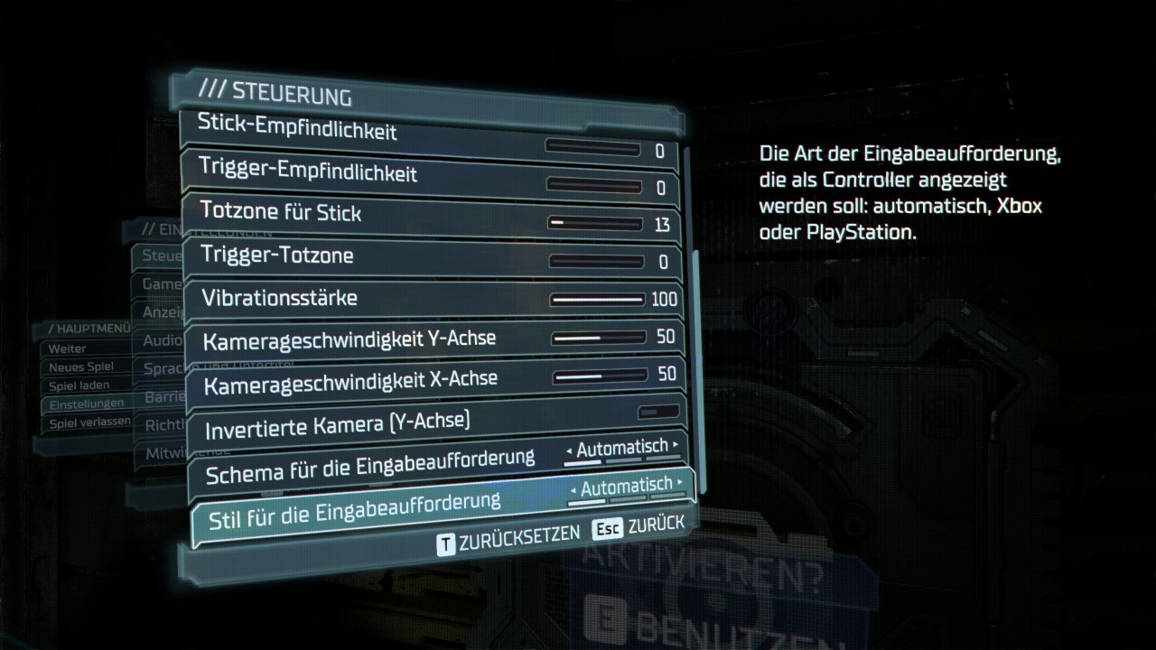 Dead Space Remake - Menü - Steuerung (2)