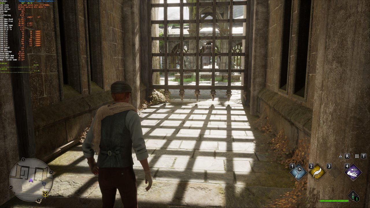 Hogwarts Legacy PC - Performance und Speichernutzung der Preview-Version - RTX 4070 Ti (4K, volle Details &amp; RT, DLSS Q, Frame Generation an)