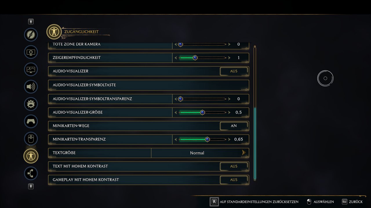 Hogwarts Legacy - Menu - 06 - Zugänglichkeit (2)&nbsp;