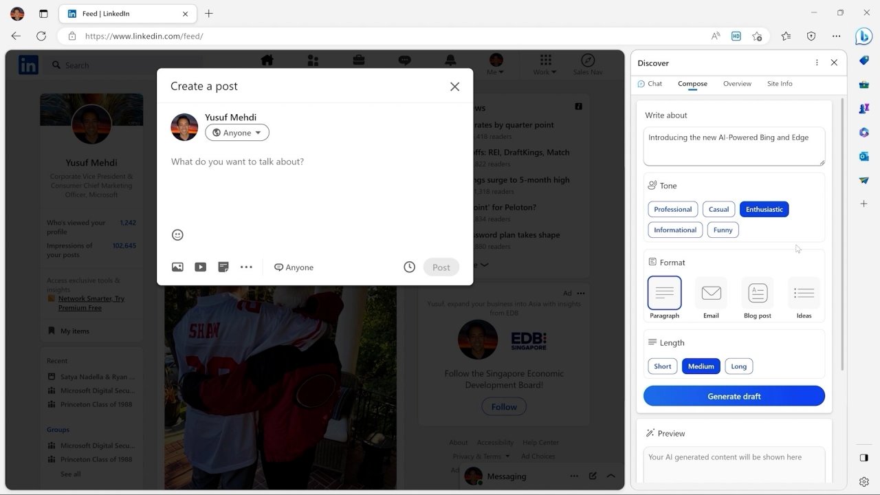 [08/02/2023] Microsoft Edge Version 111 mit Seitenleiste mit ChatGPT Integration