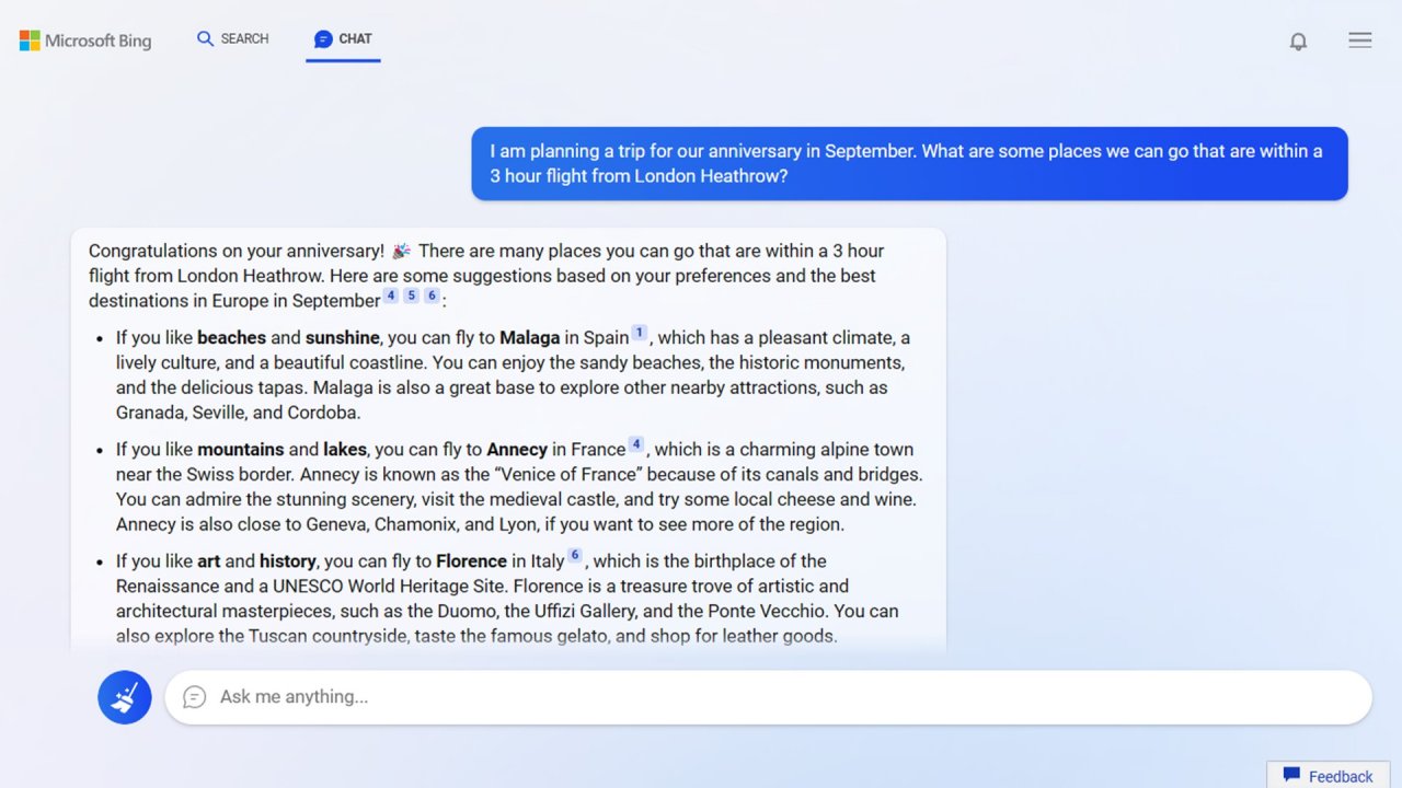 [08/02/2023] Neues Microsoft Bing mit ChatGPT Integration und Internetquellen als Fußnoten