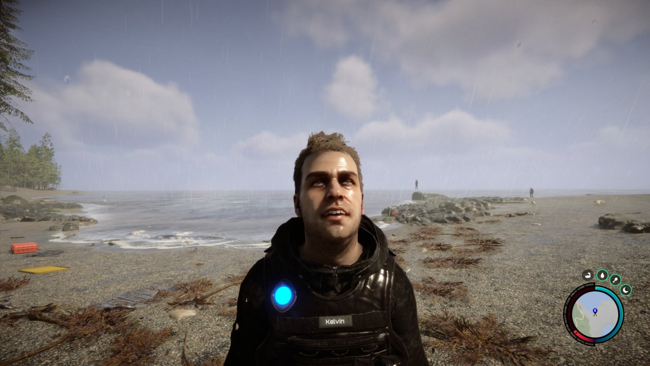 [27/02/2023] Sons of the Forest - Early Access - Unsere KI-Begleitung Kelvin macht einen nicht direkt intelligenten Eindruck, hat bei der unfreiwilligen Bruchlandung allerdings auch ordentlich etwas abbekommen. Eine schwere Gehirnerschütterung scheint keine unwahrscheinliche Diagnose.