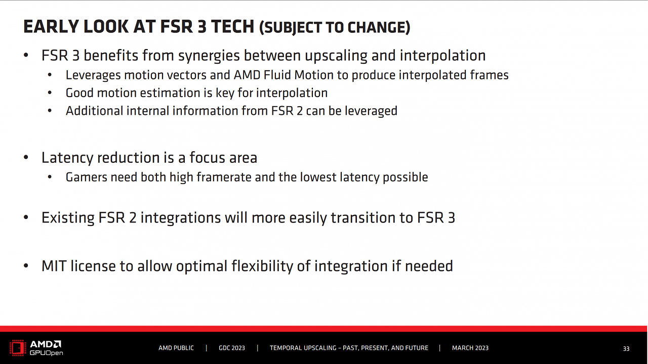 [24/03/2023] AMD FidelityFX Super Resolution 3