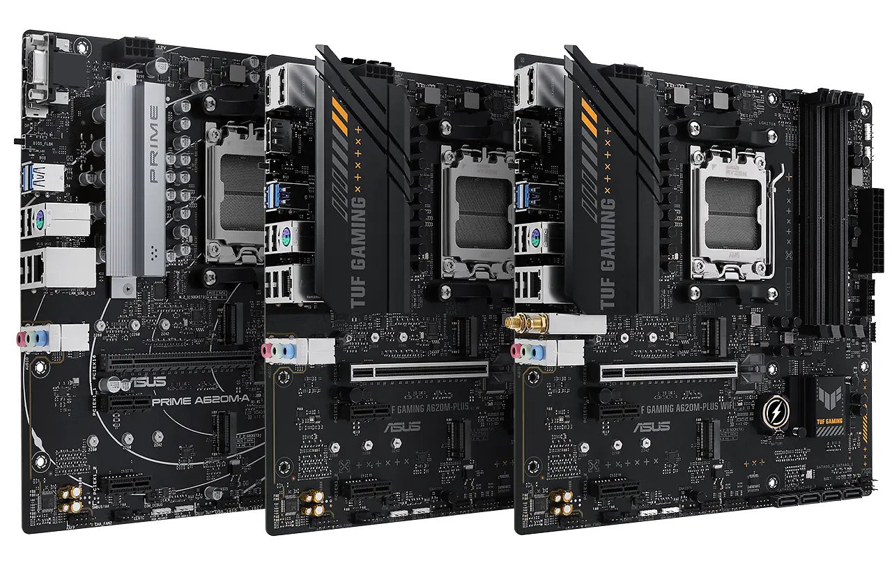[31/03/2023] Asus: Über 60 neue Mainboards für AMD und Intel gelistet - im Bild: A600-Platinen
