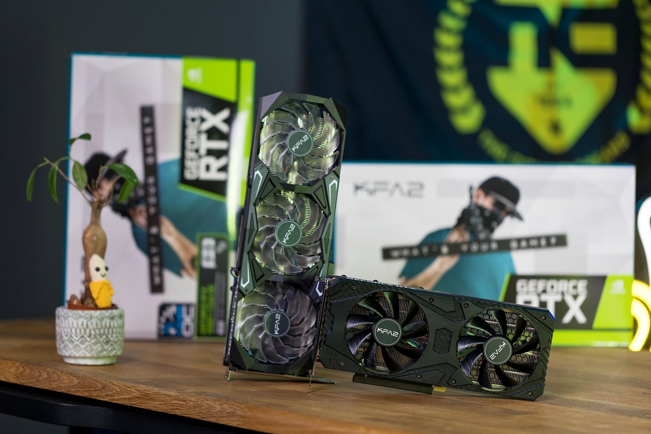 [28/03/2023] KFA2 Geforce RTX 3060 Ti GDDR6X SG 1-Click OC Plus neben KFA2 Geforce RTX 3060 8GB 1-Click OC