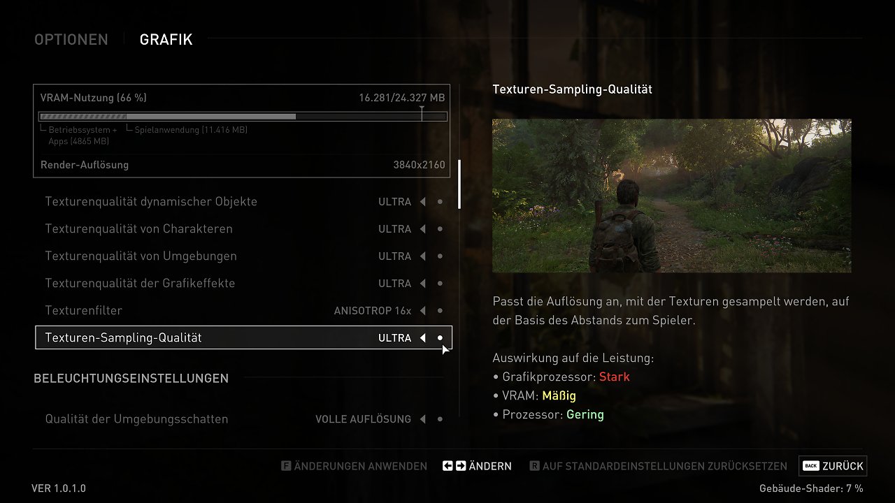 The Last of Us Part I PC TLoU PC 4K UHD maxed und downsampled 10