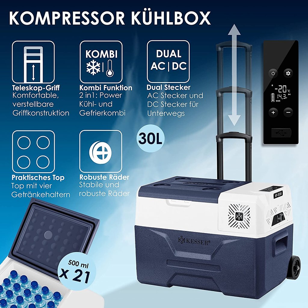 Die top-bewertete Kühlbox von Kesser bietet zahlreiche praktische Features.