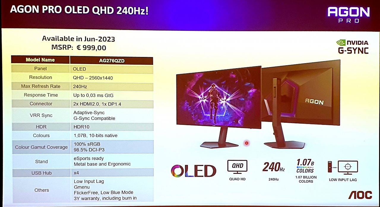 [24/04/2023] AOC Agon Pro OLED AG276QZD