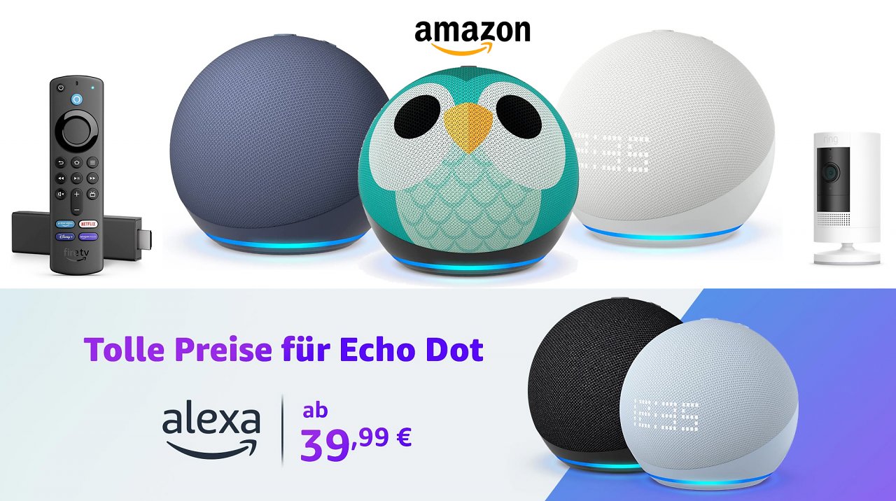 [21/04/2023] Amazon wirft Alexa bis 38 % günstiger raus: Neuester Echo Dot 5. Gen. & Kids kurz zu Top-Preisen