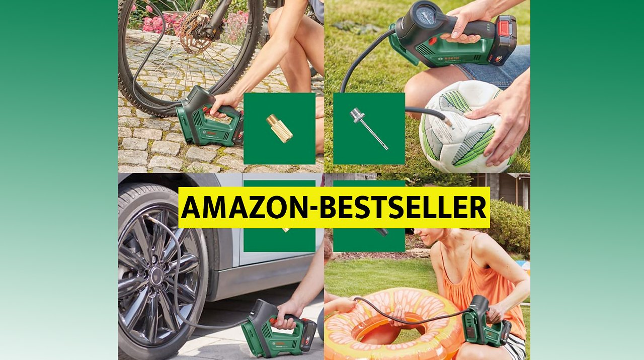 [26/04/2023] Diese elektrische Luftpumpe von Bosch bläst die Konkurrenz weg: Bestseller Nr. 1 jetzt mit fast 50 Euro Ersparnis