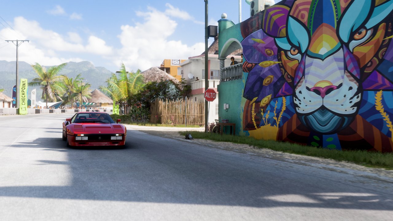 [12/04/2023] Auch unsere Messungen für Forza Horizon 5 bilden wechselnde Lastszenarien ab, hier die städtische Umgebung zu Beginn der Messung, welche insbesondere die CPU verstärkt fordert.