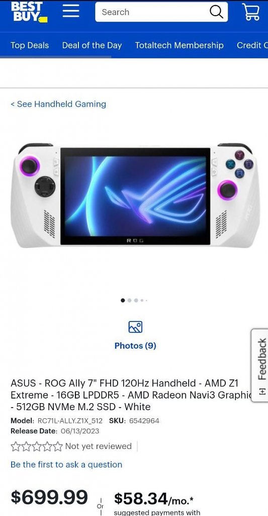 [27/04/2023] Der Asus ROG Ally mit Ryzen Z1 Extreme für 699 US-Dollar