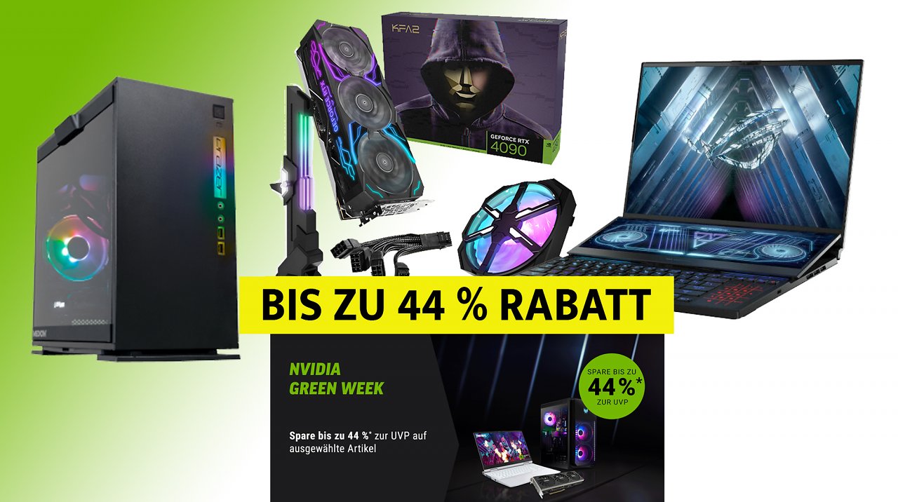 [18/04/2023] Geforce, PC & Gaming-Laptop mit bis zu 44 % Rabatt: Nvidia Green Week bei NBB