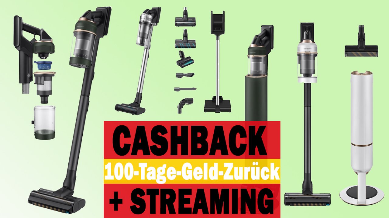 [03/04/2023] Cashback, Geld-zurück-Garantie & Geschenk: Akku-Staubsauger von Samsung bei MediaMarkt kaufen (1)