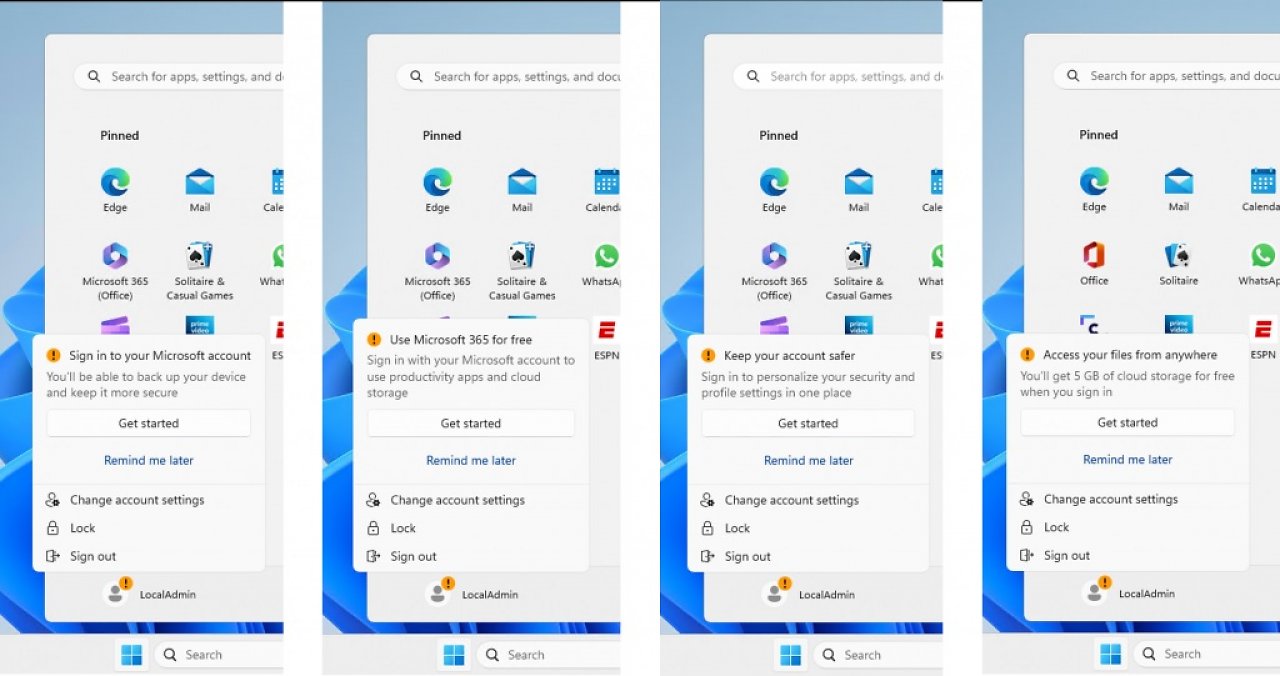 [17/04/2023] Test von weiterer Werbung im Startmenu von Windows 11