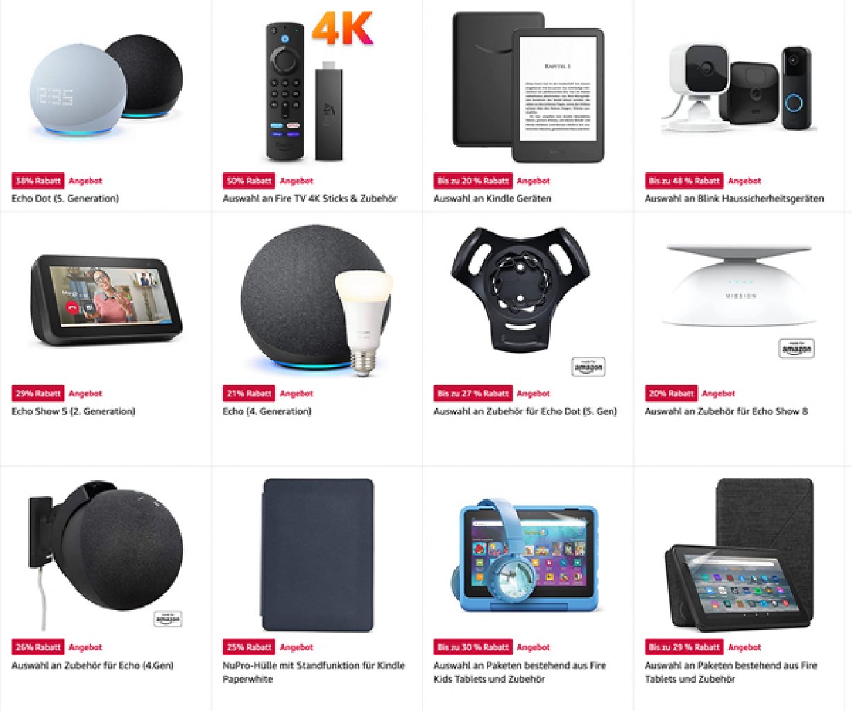 Nur für kurze Zeit: Fast alle Amazon-Geräte gibt es aktuell zu rabattierten Preisen.