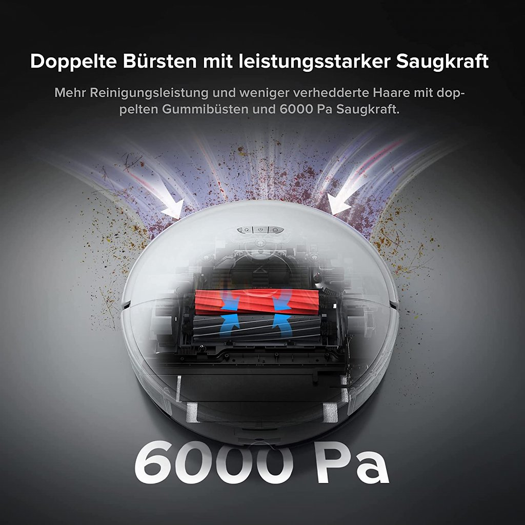 Der Roborock S8 bietet im Vergleich zum S7 gleich zwei Gummibürsten.