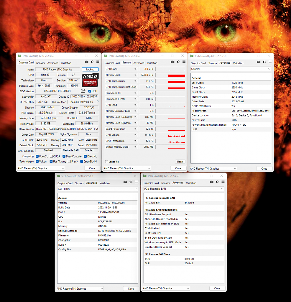 [21/05/2023] AMD Radeon RX 7600 MBA: GPU-Z-Overview