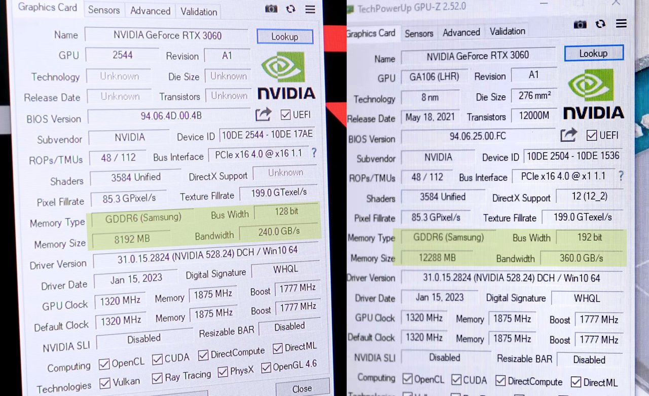 [02/05/2023] Geforce RTX 3060: 8-GiB-Modell mit 12 GiB Grafikspeicher ausgestattet bringt Fps-Boost (3)