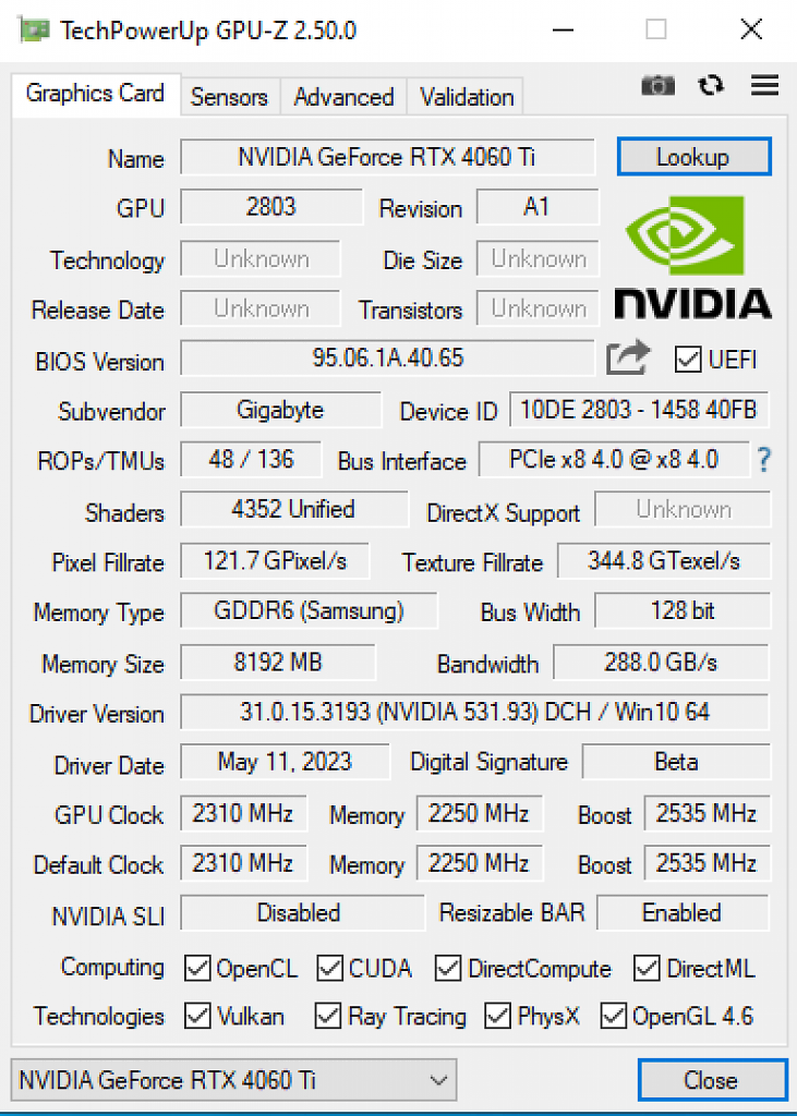 Gigabyte RTX 4060 Ti Eagle