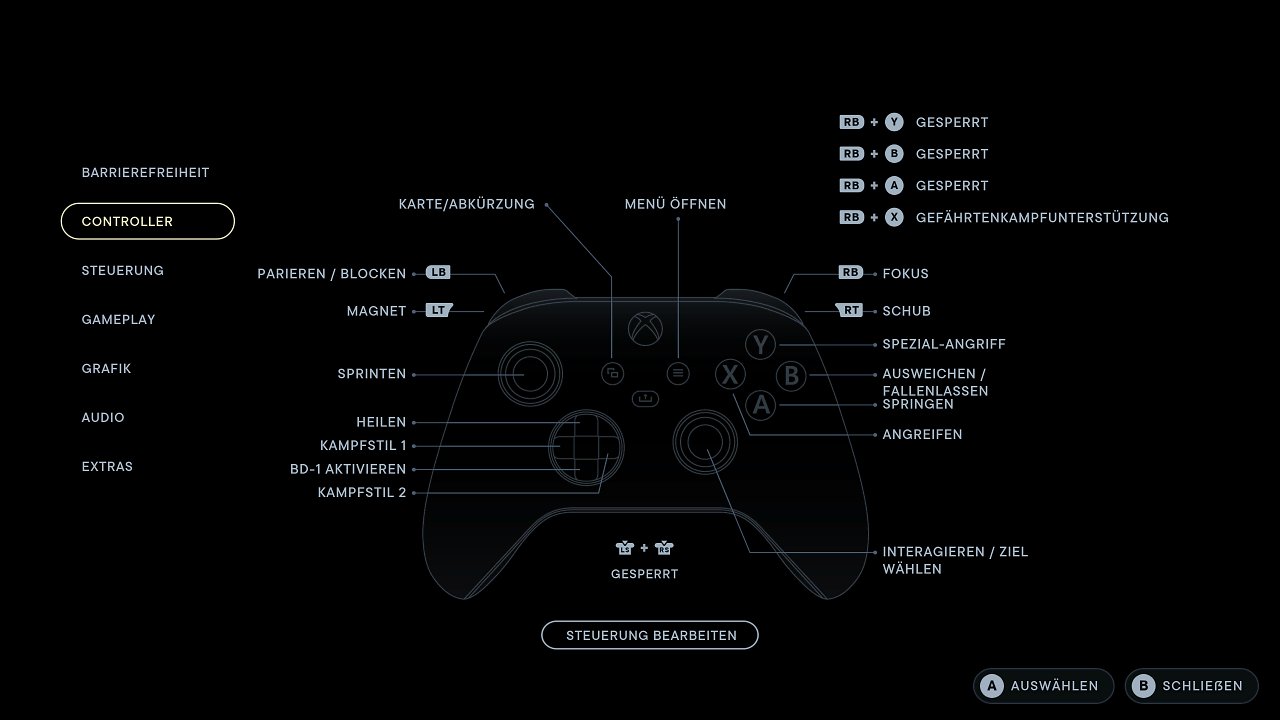 Star Wars Jedi Survivor - Menü - 03 - Controller