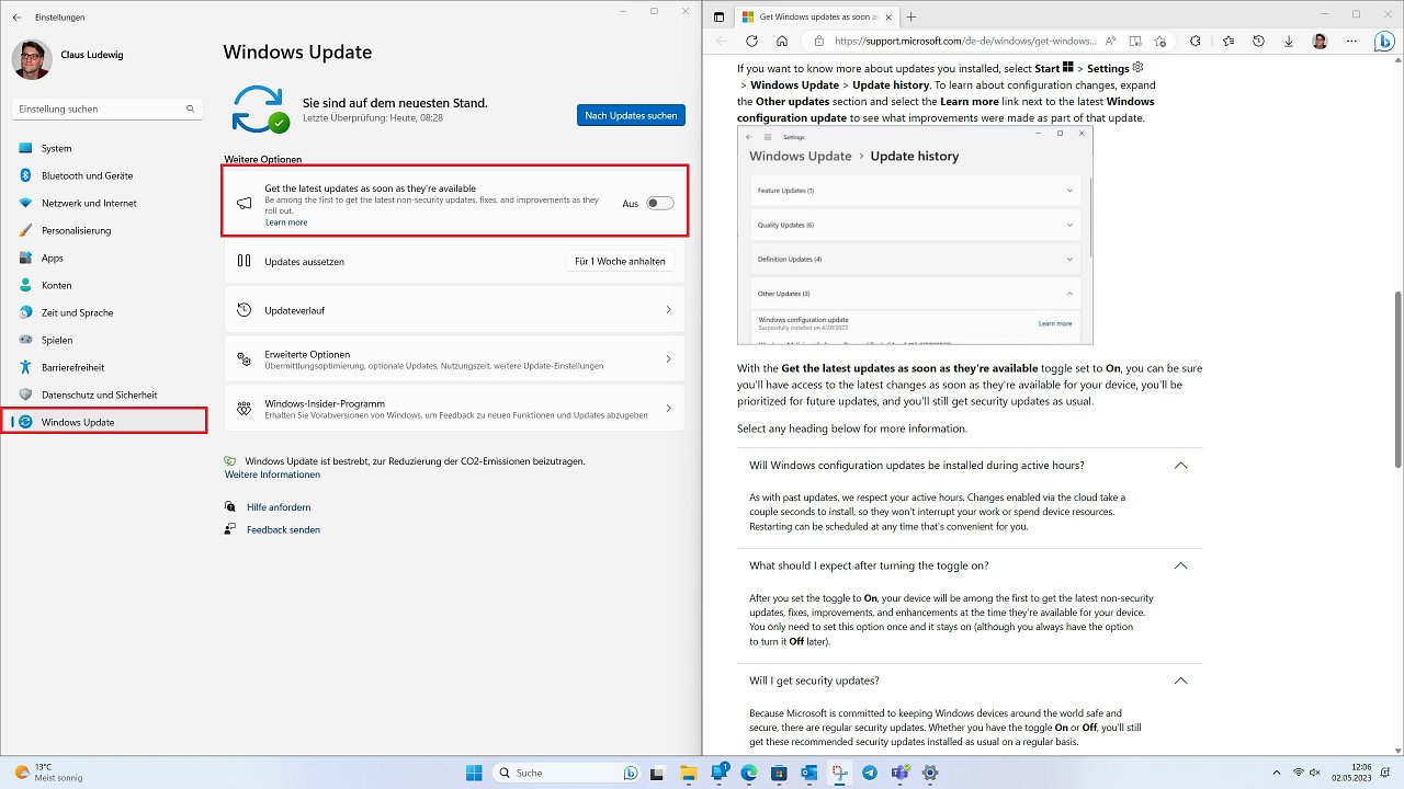 [02/05/2023] Windows 11 mit neuem Konfigurations-Update.