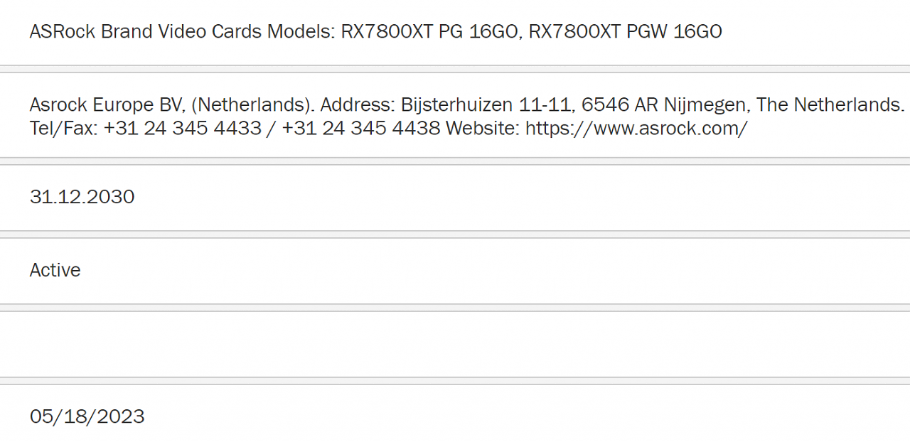 [17/06/2023] Asrock Radeon RX 7800 XT Phantom Gaming und Phantom Gaming OC