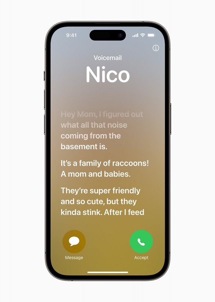 [06/06/2023] Apple WWDC23 iOS 17 Live Voicemail