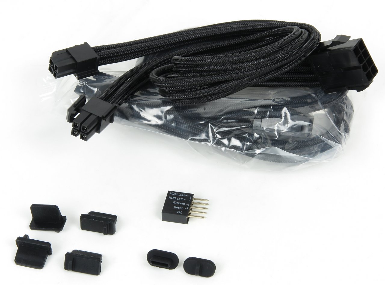 [01/06/2023] Beim Zubehör werden neben dem Handbuch auch USB-Staubschutz-Zusätze, ein Rahmen für einen vertikalen Aufbau der Grafikkarte (kein Riser-Kabel enthalten), übliche Schrauben-Packs, ein Schraubenkästchen, Plastik-Kabelbinder, ein kleiner Schraubendreher, eine Frontverbindungshilfe sowie 2× CPU-EPS-Verlängerungskabel beigelegt.&nbsp;