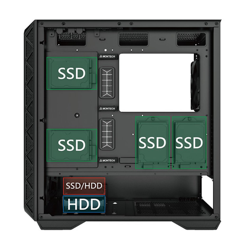[27/06/2023] Hinter dem Mainboardtray können mehrere SSDs verbaut werden.