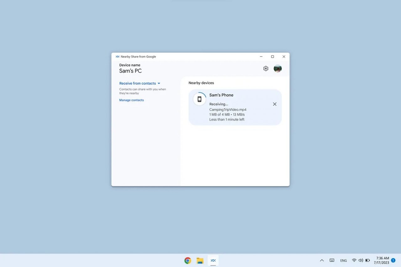 [20/07/2023] Android Nearby Share für Windows