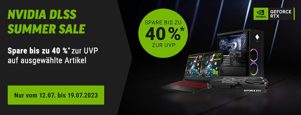 [13/07/2023] Bei NBB läuft eine Woche lang der Nvidia DLSS Summersale. Lohnt es sich, bei den Angeboten zu GPUs, Laptops und Komplett-PCs zuzuschlagen?