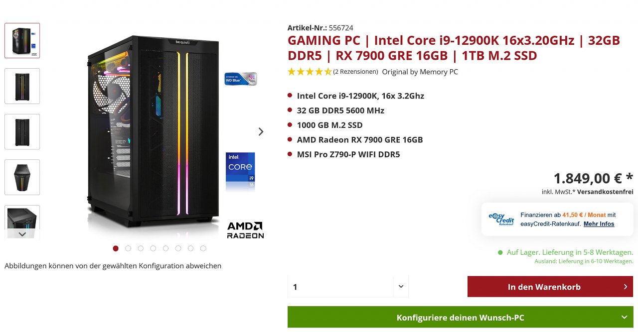 [28/07/2023] Intel Core i9-12900K + AMD Radeon RX 7900 GRE