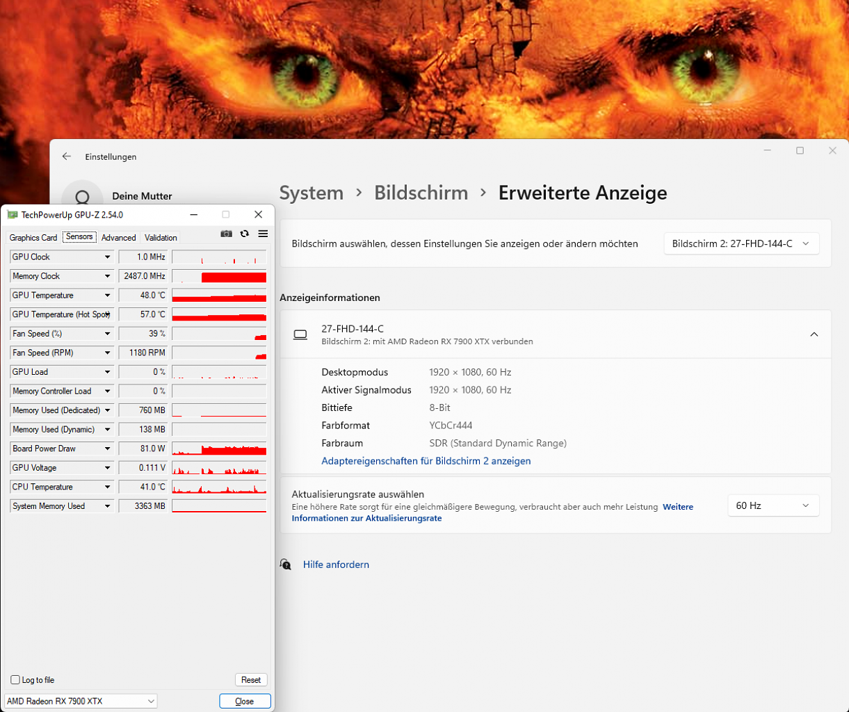 [11/07/2023] Powercolor Radeon RX 7900 XTX Hellhound - AMD Software 22.12.1 4K144 2K60